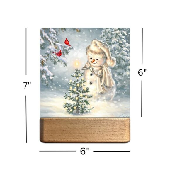 Snowman Christmas Led Tabletop Nightlight - Picture 3 of 5